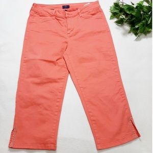 NYDJ Coral Cropped Studded Hem Jeans with Tuck Lift Technology Size 10
